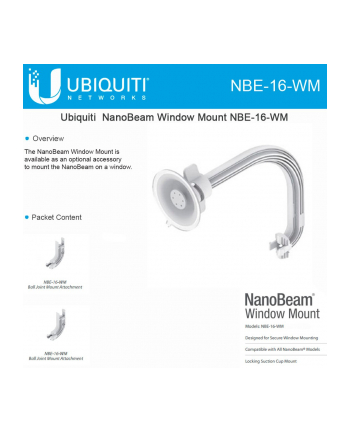 ubiquiti networks UBIQUITY NBE-16-WM Window Mount for NanoBeam NBE-M5-16 and NBE-5AC-16