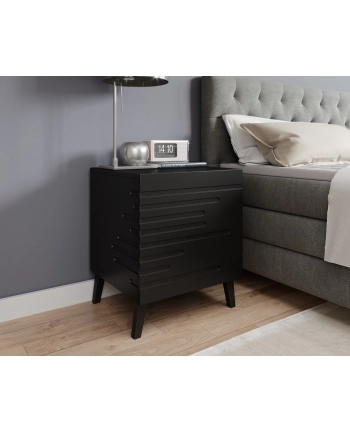 cama meble Szafka nocna NOVA 44x40x52 czarny mat