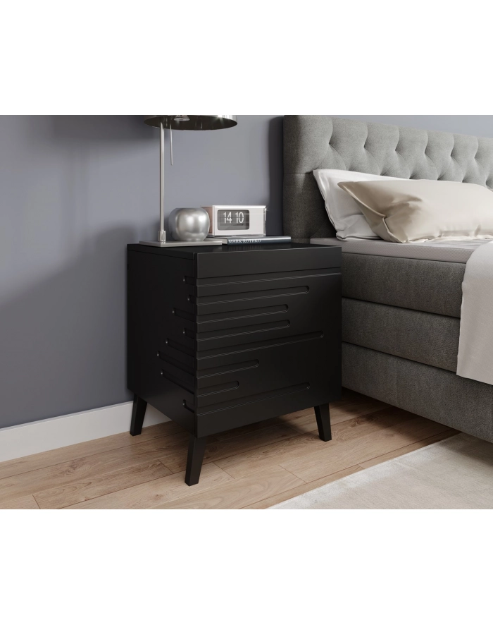 cama meble Szafka nocna NOVA 44x40x52 czarny mat główny