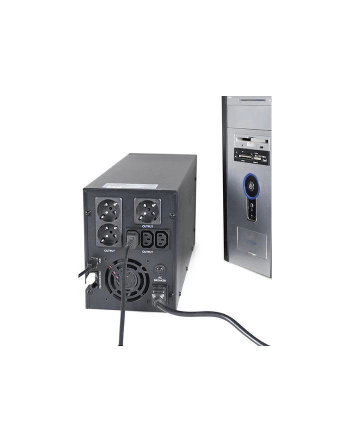 energenie (by gembird) ENERGENIE EG-UPS-036 UPS 3000VA USB LCD 3x Schuko + 3x IEC czarny główny