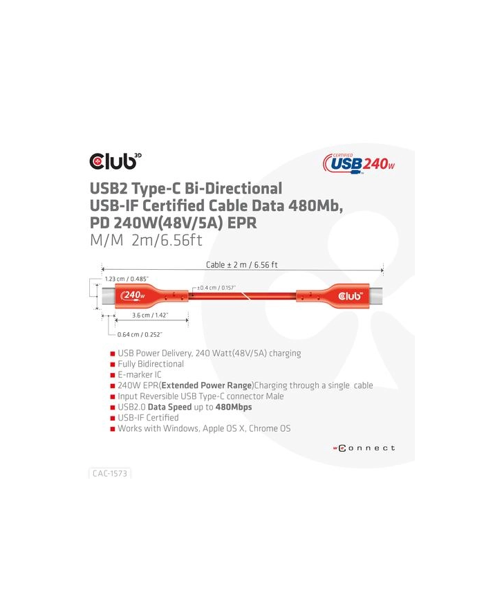 club 3d Kabel Club3D CAC-1573 główny