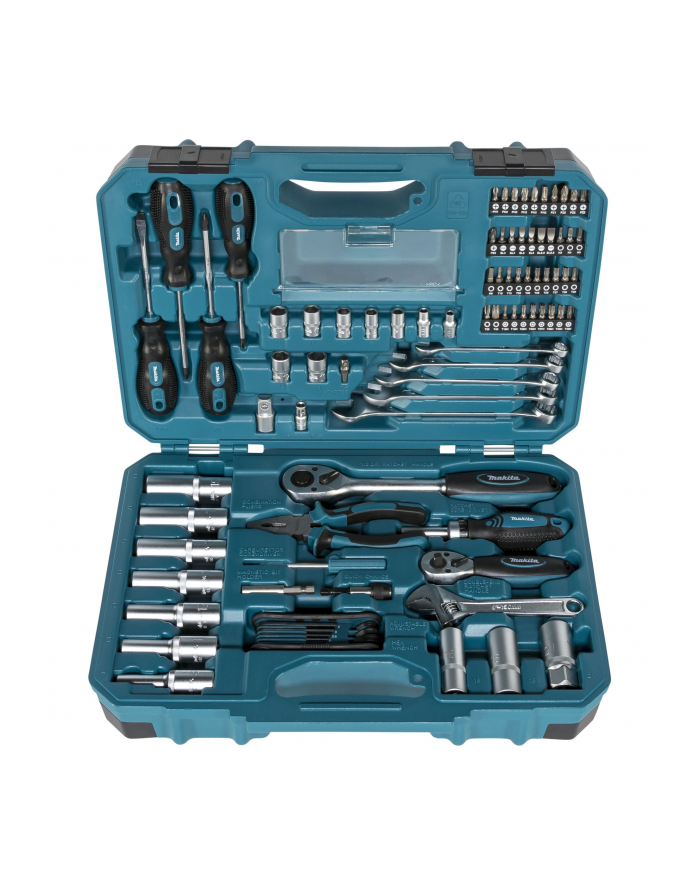 Makita Tool set E-08458, 1/2, 1/4 and 3/8 (blue, 87 pieces, with 2 reversible ratchets) główny