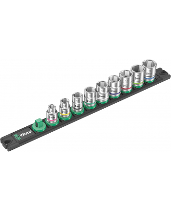 Wera B 4 socket magnet strip Zyklop socket set 3/8 (Kolor: CZARNY/green, 9?piece)
