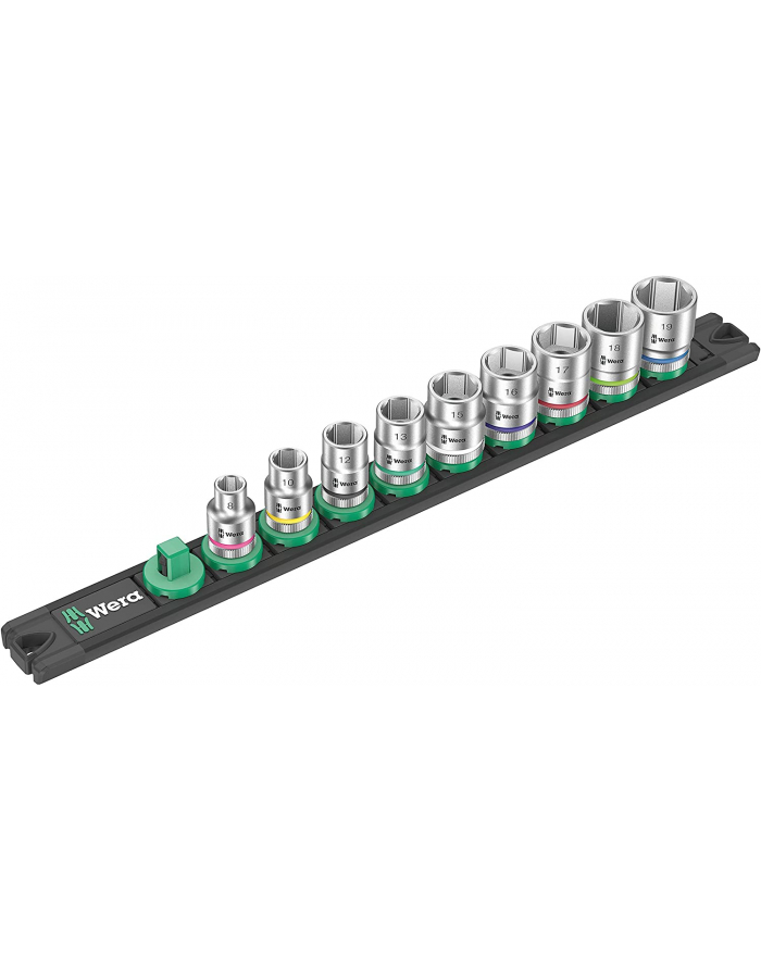 Wera B 4 socket magnet strip Zyklop socket set 3/8 (Kolor: CZARNY/green, 9?piece) główny