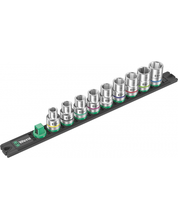 Wera socket magnetic strip C 4 Zyklop socket set 1/2 (Kolor: CZARNY/green, 9?piece)
