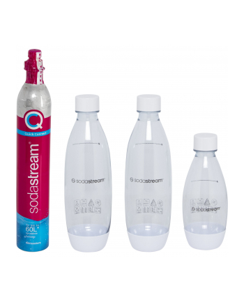 Ekspres SodaStream biały  2 butelki 1L + 1 butelka 0 5L + cylinder CO2