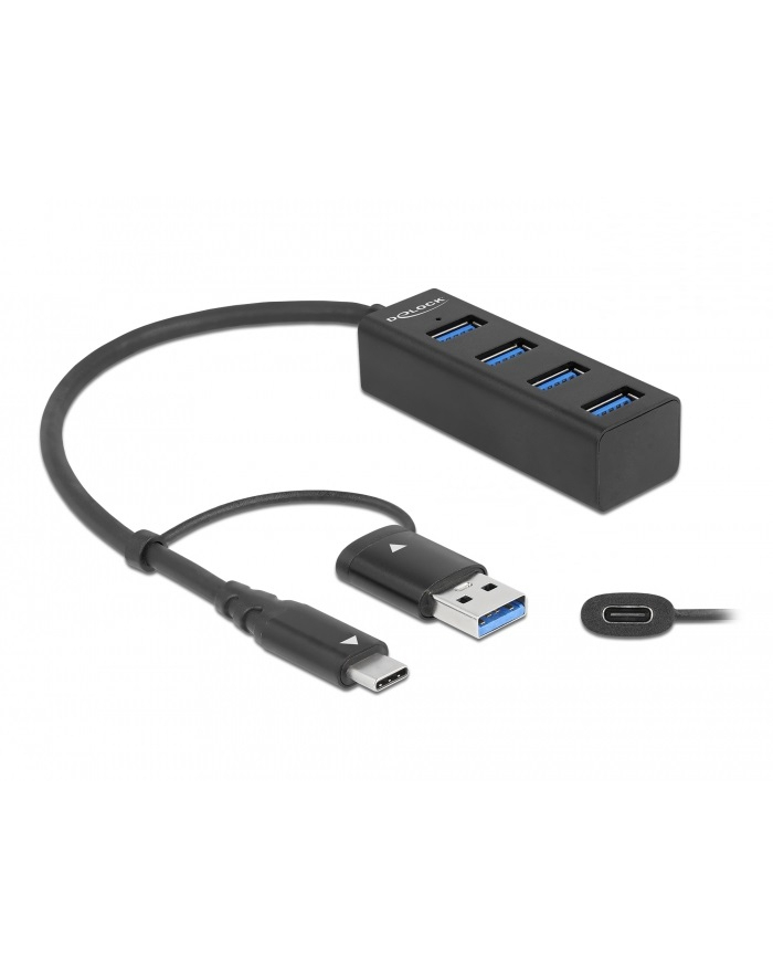 Delock 4P USB 3.2 Gen1 Hub+USB-C/A - 63828 główny