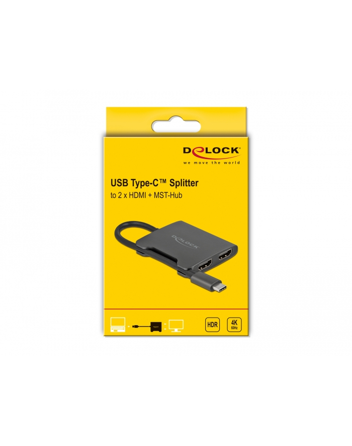 DeLOCK USB-C Splitter>2xHDMI MST 4K 60Hz - 87778 główny