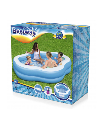 Bestway Family Pool Splashview , with side window, swimming pool (light blue/Kolor: BIAŁY, 270cm x 198cm x 51cm)