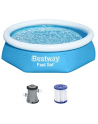 Bestway Fast Set above ground pool set, 244cm x 61cm, swimming pool (blue/light blue, with filter pump) - nr 1