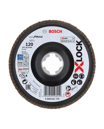 bosch powertools Bosch X-LOCK serrated lock washer X571 Best for Metal, O 125mm, grinding disc (K120, angled version)