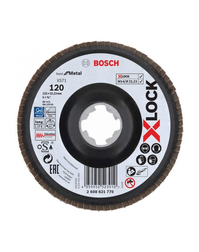 bosch powertools Bosch X-LOCK serrated lock washer X571 Best for Metal, O 125mm, grinding disc (K120, angled version) główny