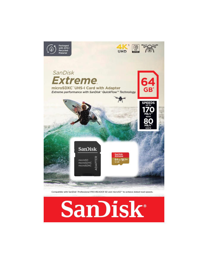 SANDISK EXTREME microSDXC 64 GB 170/80 MB/s A2 główny