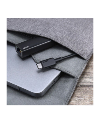 aukey Karta sieciowa CB-A30 aluminiowa USB-C Gigabit 10/100/1000 Mbps RJ45 | 1 Gb/s | USB 3.0 Typ C | diody LED