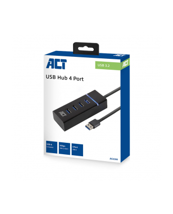 ACT AC6300 huby i koncentratory USB 3.2 Gen 1 (3.1 Gen 1) Type-A 5000 Mbit/s Czarny