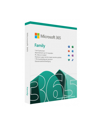 Microsoft 6GQ-01552 365 Family 1 x licencja Subskrypcja Holenderski 1 lat(a)