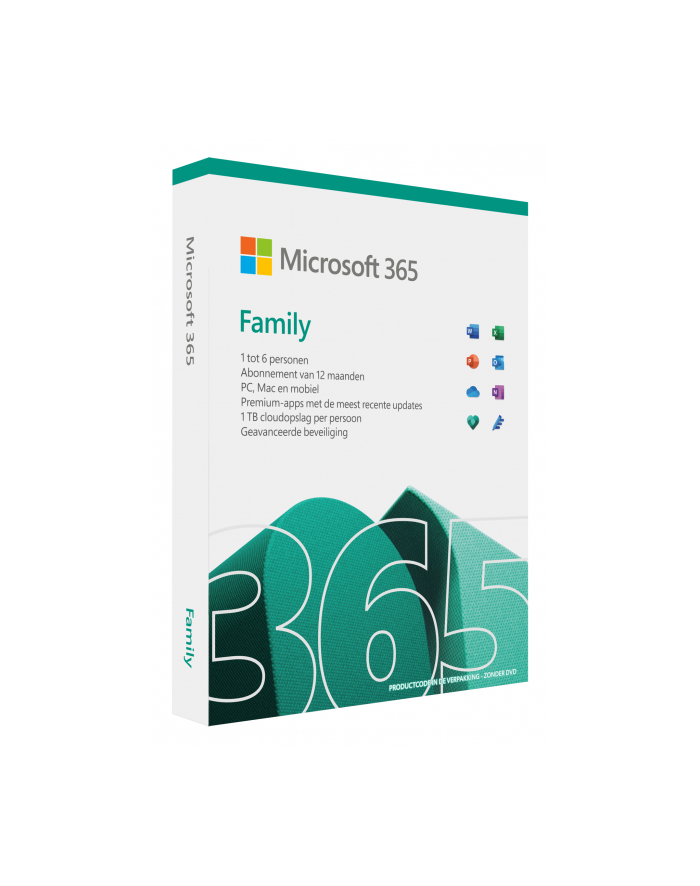 Microsoft 6GQ-01552 365 Family 1 x licencja Subskrypcja Holenderski 1 lat(a) główny