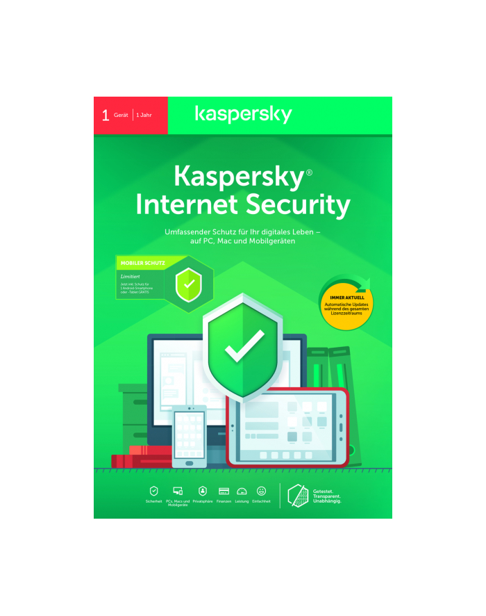 Kaspersky KL1939G5AFS-20KISA Lab Internet Security + Internet Security for Android Licencja podstawowa 1 x licencja główny