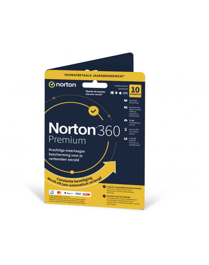 NortonLifeLock 21426453 Norton 360 Premium Holenderski Licencja podstawowa 1 x licencja 1 lat(a) główny