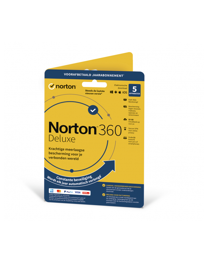 NortonLifeLock 21426468 Norton 360 Deluxe Holenderski Licencja podstawowa 1 x licencja 1 lat(a) główny