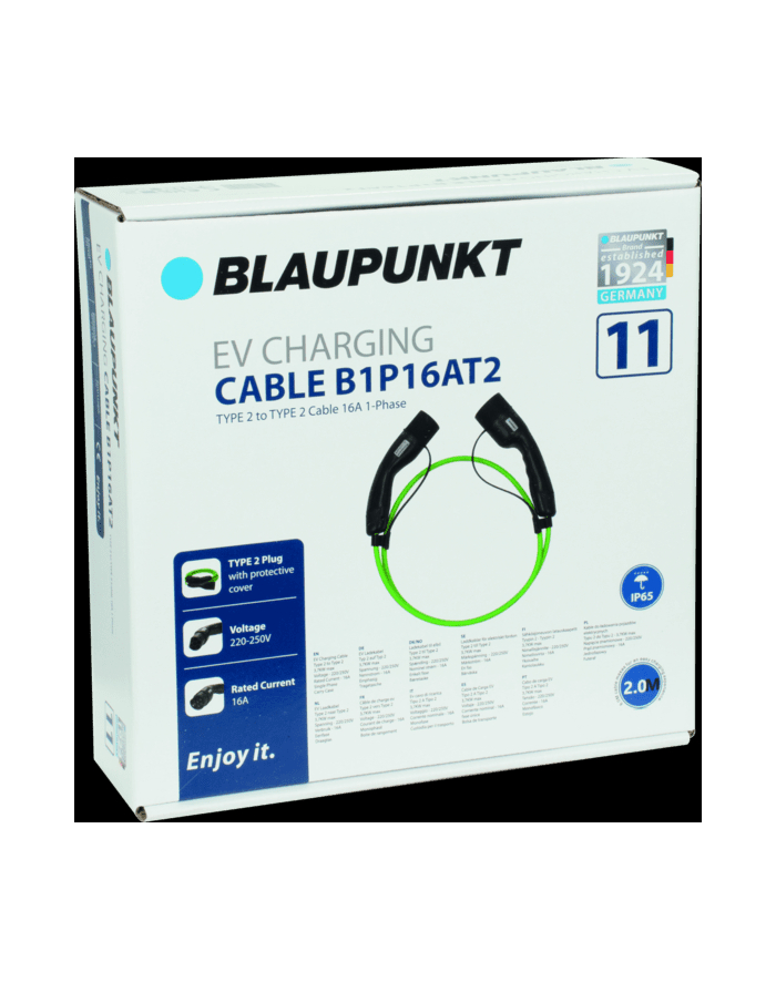BLUPUNKT Przewód ładujący do samochodu elektrycznego typu 2 250 V 16 3,7 kW cables 100397 główny