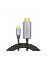 savio Kabel HDMI 2.0B - USB-C v3.1, 1m, srebrno-czarny, złote końcówki, CL-170 - nr 1