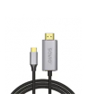 savio Kabel HDMI 2.0B - USB-C v3.1, 1m, srebrno-czarny, złote końcówki, CL-170 - nr 3