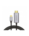 savio Kabel HDMI 2.0B- USB-C v3.1, 2m, srebrno-czarny, złote końcówki, CL-171 - nr 1