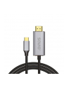 savio Kabel HDMI 2.0B- USB-C v3.1, 2m, srebrno-czarny, złote końcówki, CL-171 - nr 2
