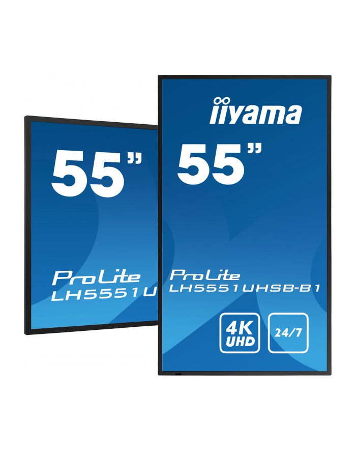iiyama Monitor 54.6 cala LH5551UHSB-B1 4K,24/7,800cd,IPS,SLIM,DAISY/CHAIN główny