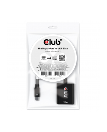 CLUB-3D CAC-2113 zmieniacz płci / kabli Mini Displayport VGA Czarny