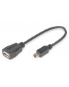 Kabel adapter USB 2.0 DIGITUS HighSpeed OTG Typ miniUSB B/USB A M/Ż czarny 0,2m - nr 1