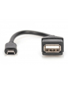 Kabel adapter USB 2.0 DIGITUS HighSpeed OTG Typ miniUSB B/USB A M/Ż czarny 0,2m - nr 6