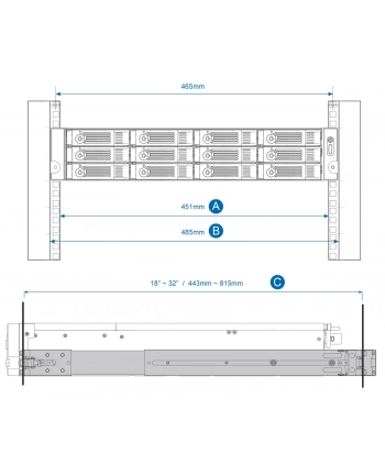Szyny do serwerów QNAP Rack 2U RAIL-B02
