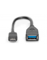 Kabel USB 3.1 Gen 1 DIGITUS SuperSpeed OTG Typ USB C/USB A M/Ż czarny 0,15m - nr 1