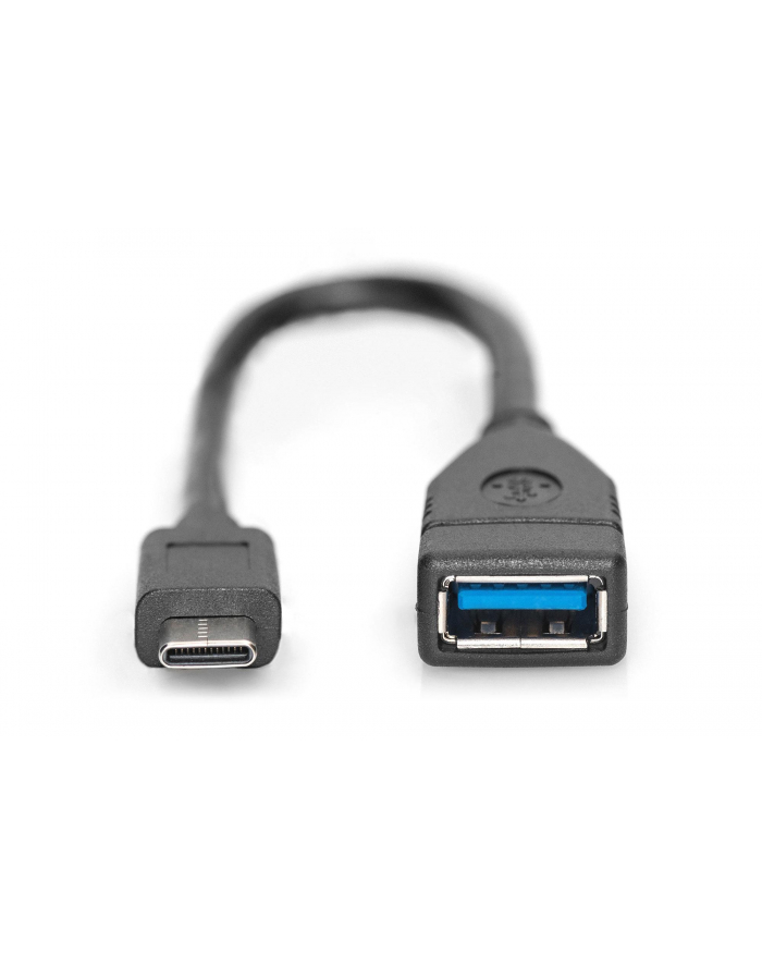 Kabel USB 3.1 Gen 1 DIGITUS SuperSpeed OTG Typ USB C/USB A M/Ż czarny 0,15m główny