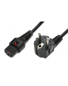 IEC-LOCK Kabel zasilający blokada IEC LOCK 3x1mm2 Schuko kątowy/C13 prosty M/Ż 3m czarny - nr 1