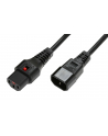 IEC-LOCK Kabel przedłużający zasilający z blokadą IEC LOCK 3x1mm2 C14/C13 prosty M/Ż 2m czarny - nr 1