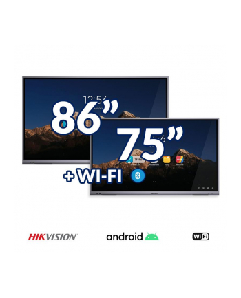 Zestaw interaktywny (wariant 3) Monitor interaktywny HIKVISION 86” 4K + 75” 4K z System Androidem 8.0, WiFi, Bluetooth
