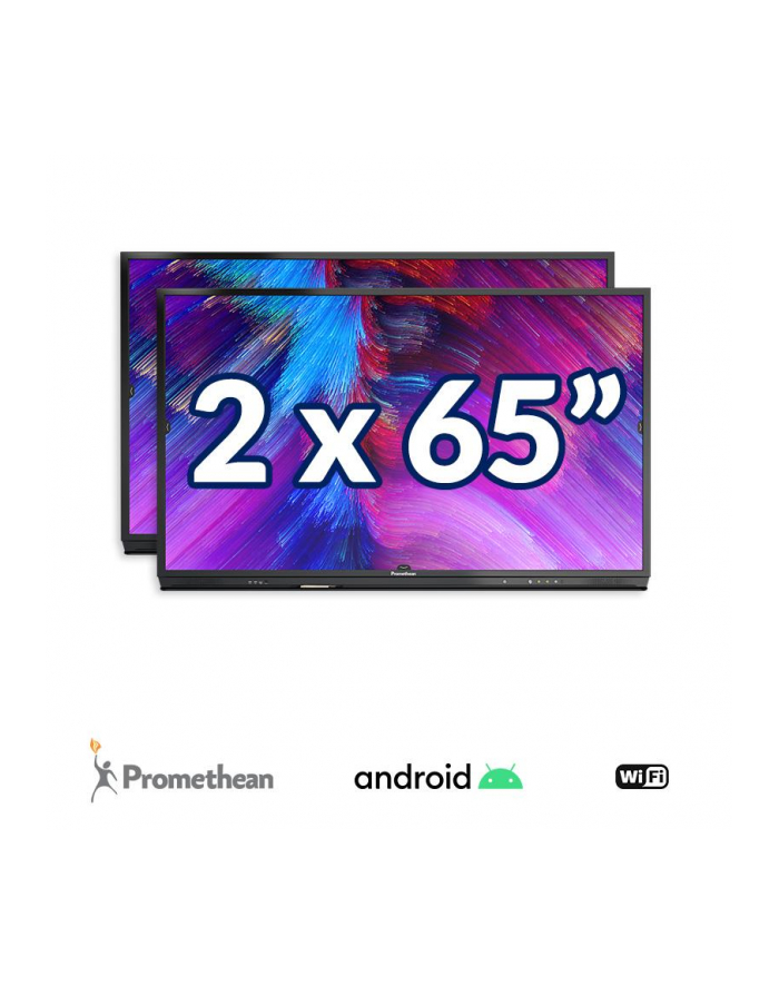 Zestaw interaktywny (wariant 9) 2x Monitor interaktywny 65” 4K z System Androidem 8.0 marki Promethean główny
