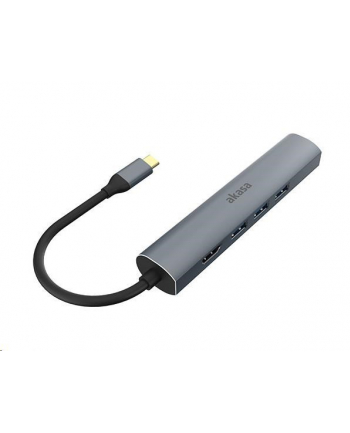 Akasa adaptér 5v1 USB Type-C na HDMI 4K@30Hz, RJ45 a USB-A (AKA)