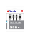 Kabel USB Verbatim USB A M- USB micro M 1m czarny Verbatim box 48875 2szt 1x100cm + 1x30cm - nr 11