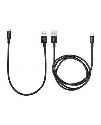 Kabel USB Verbatim USB A M- USB micro M 1m czarny Verbatim box 48875 2szt 1x100cm + 1x30cm