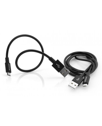 Kabel USB Verbatim USB A M- USB micro M 1m czarny Verbatim box 48875 2szt 1x100cm + 1x30cm