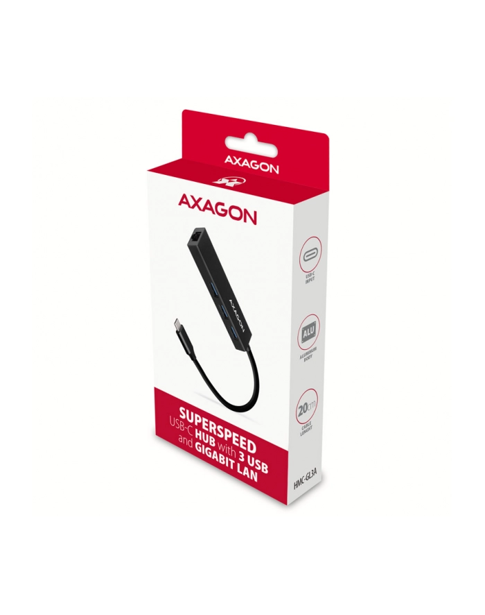 Axagon HUB USB 1x RJ-45 + 3x USB-A 3.2 Gen1 (HMCGL3A) główny