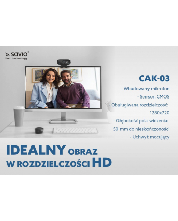 savio Kamera internetowa USB HD, CAK-03