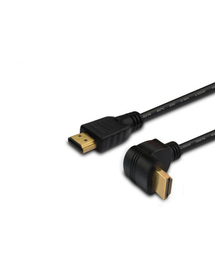 savio Kabel HDMI (M) v2.0, 1,5m, miedź, czarny, kątowy, złote końcówki, ethernet/3D, CL-108 główny