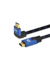 savio Kabel HDMI (M) v2.1, 1,8m, kątowy, 8K, miedź, niebiesko-czarny, złote końcówki, ethernet/3D, CL-147 - nr 1