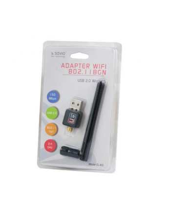 savio Adapter WiFi na USB z anteną, 150Mbps, CL-63 nr 2