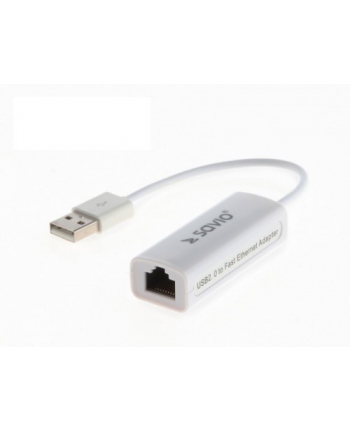 savio Adapter USB LAN 2.0 - Fast Ethernet (RJ45), blister, CL-24